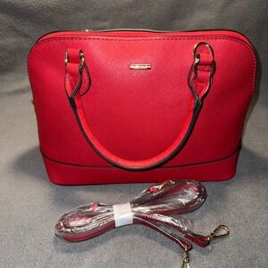 Lovevook Satchel Dome Bag Crossbody Strap Red Medium Purse